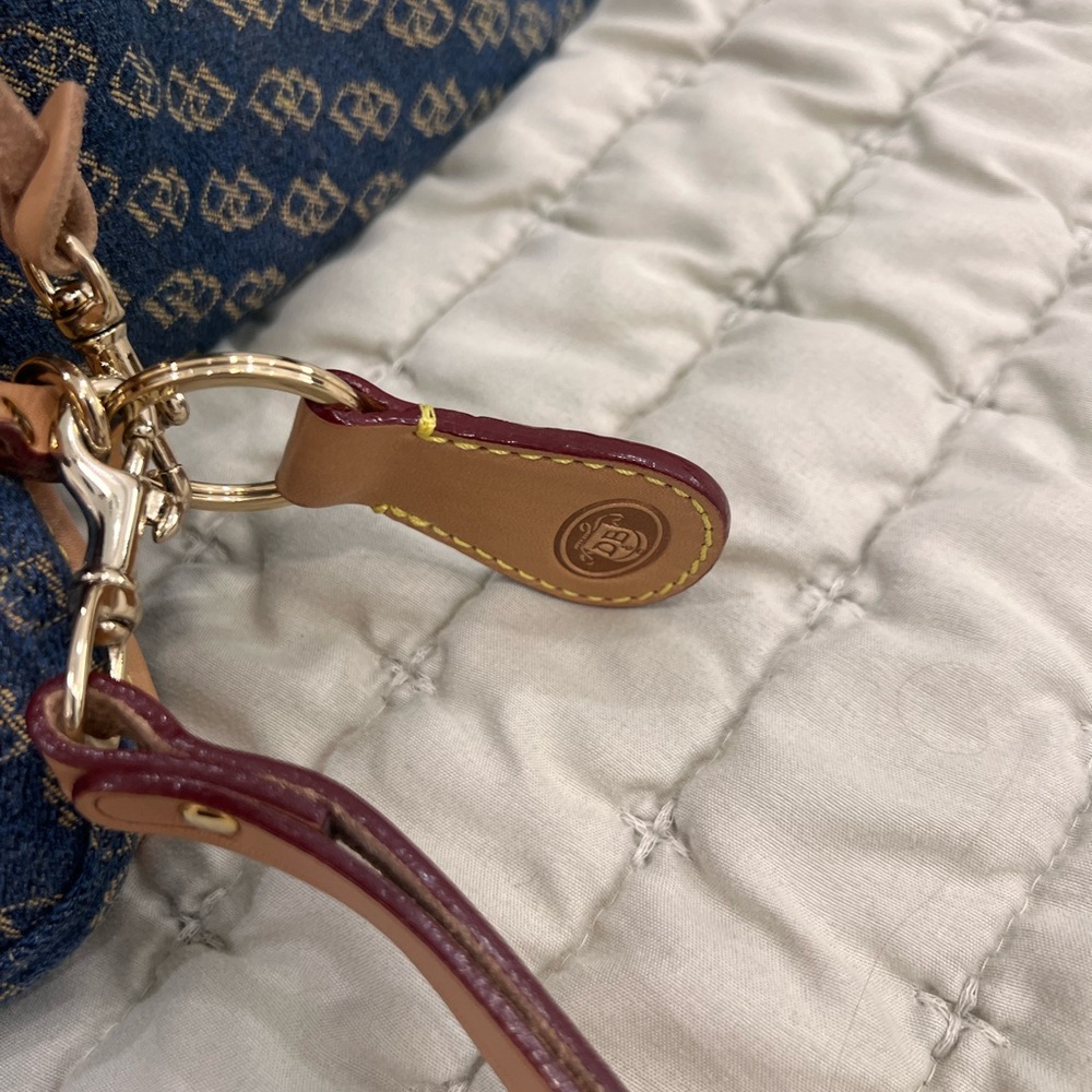 Dooney & Bourke Navy and Tan Shoulder Bag - Picture 11 of 14